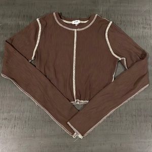 Brown Longsleeve Crop Top